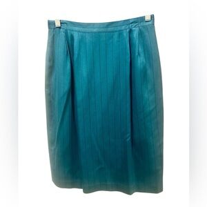 Vintage Petite Sophisticate Teal Pencil Skirt Size 8